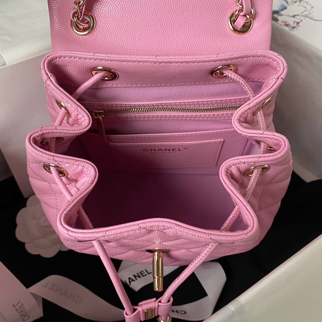 Caviar Leather Mini Backpack AS4058 Rose Pink